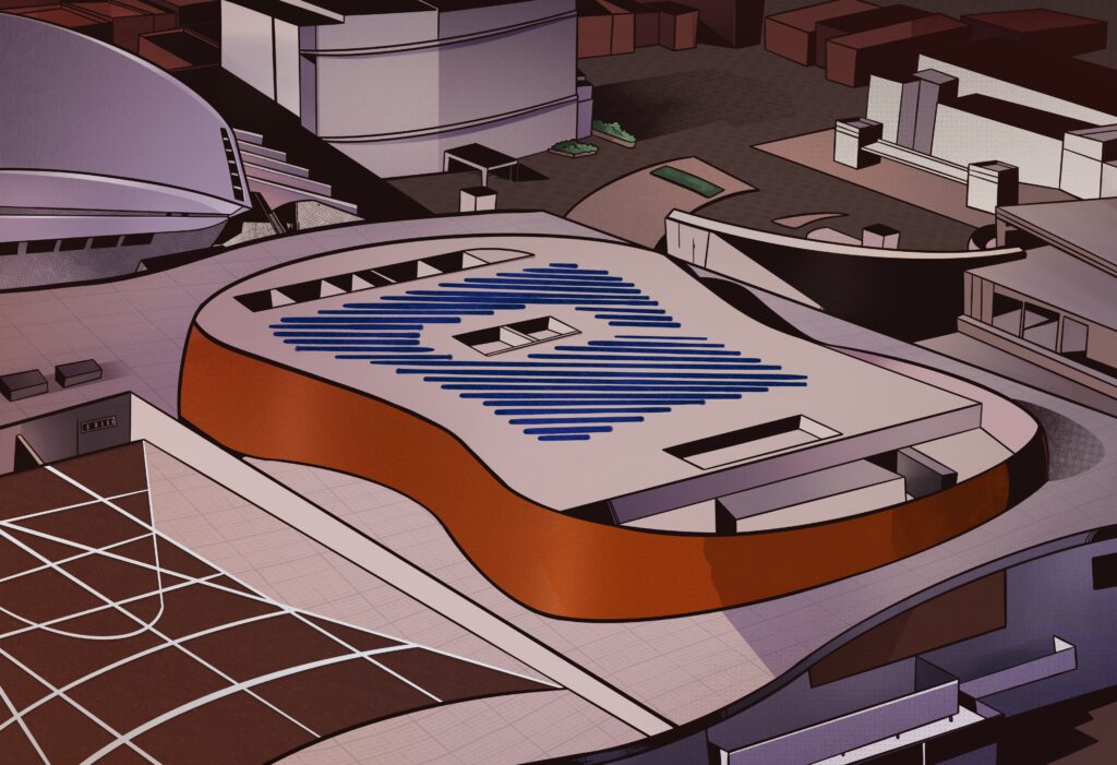 stadium drawn art